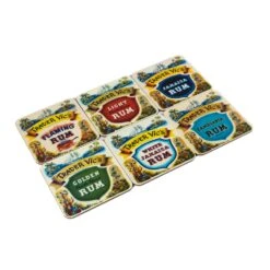 Vintage Rum Label Coasters (set Of 6)