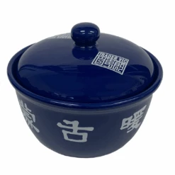 BLUE MONGOLIAN POT WITH LID
