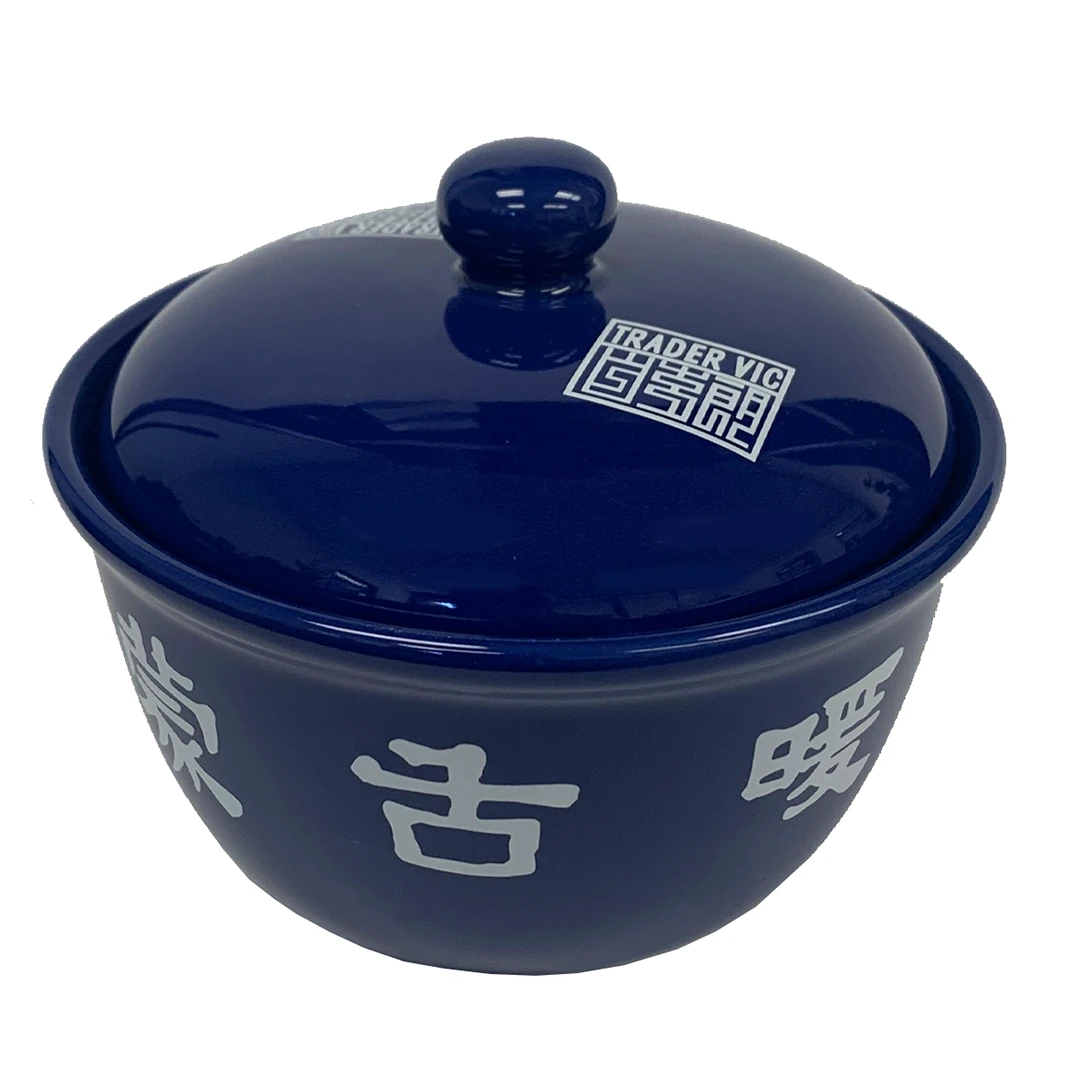 BLUE MONGOLIAN POT WITH LID