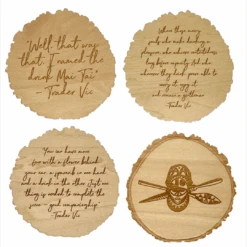 WOODEN COASTER SET (VIC'S QUOTES)