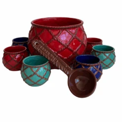 GLASS FLOAT PUNCH BOWL SET