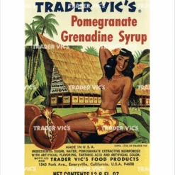TRADER VIC'S GRENADINE LABEL POSTER