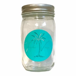 PALM TREE LOGO MASON JAR