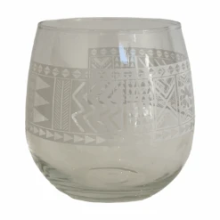TAPA PATTERN WINE GLASSES 17 OZ.